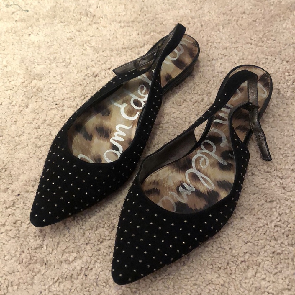 Sam Edelman Black Studded Idahlia Slingback Flat
